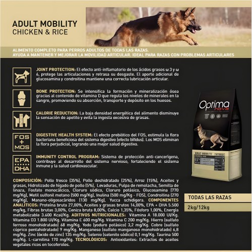 Comida para Perros Optima Nova Mobility