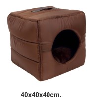 Capilla Brown Huella 40x40x40cm - Cama Elegante para Gatos