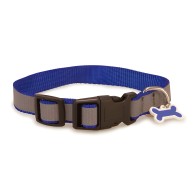 Collar Perro Reflectante Azul 1,6x25/35cm.