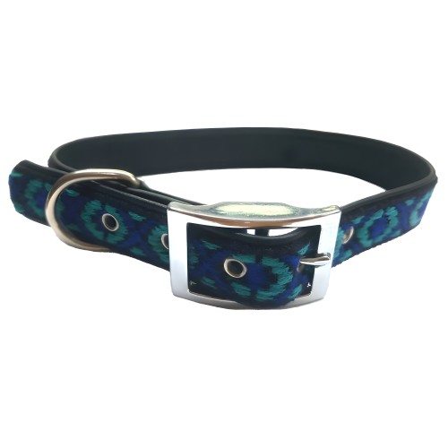 Collar de Cuero Azul - Elegante y Ajustable