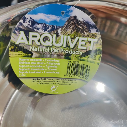 Soporte Inox.2 Comederos 1,8 Lts.