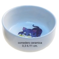 Comedero Ceramica Gatitos 0,3 Lt. / 11cm.