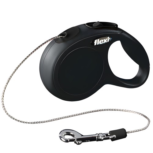 Flexi New Classic S Cord 5 M - Black Retractable Leash
