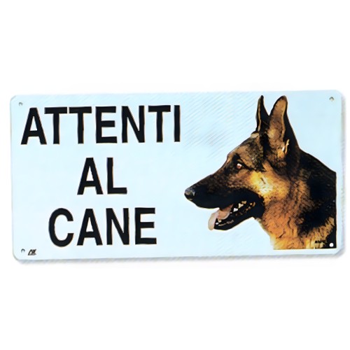 Placa de Atención al Perro Pastor Alemán Camon - Letrero Informativo para Perros