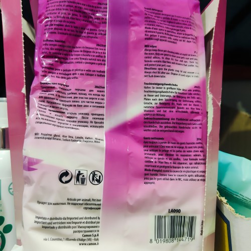 Guante Humedo Para Mascotas.6 Und.talco