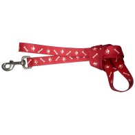 Red Nylon Leash - 20x110 Bone Design