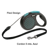 Flexi Design M Cordón 5 M - Correa Retráctil Reflectante para Perros Pequeños