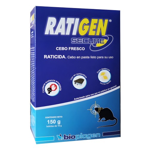 Raticida Ratigen Secure Cebo Fresco 150g para Control de Roedores