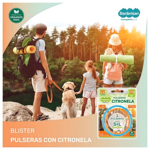 Bacterisan Pulseras Citronela 2 Uds - Repelente Natural de Mosquitos