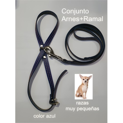 Arnes Y Amarre Cuero Razas PequeÑas. Rojo