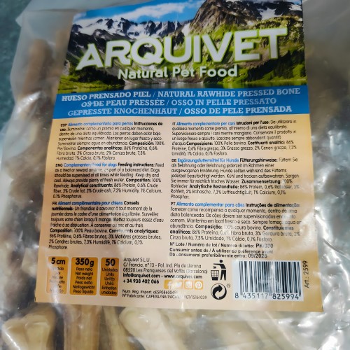 Mini Beef Skin Bones by Arquivet for Small Dogs
