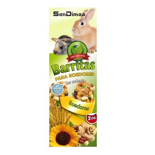 Barritas de Nueces para Roedores San Dimas 90gr/2 Uds