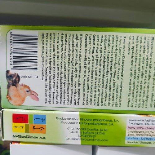 Barritas de Nueces para Roedores San Dimas 90gr/2 Uds