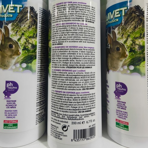 Champu Espuma Seca Roedores 200 Ml. de Arquivet