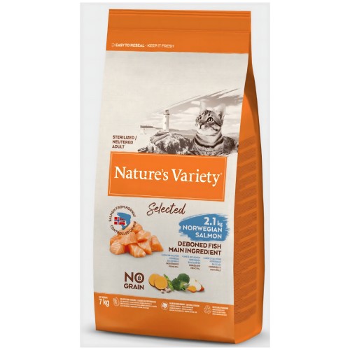 Natures Variety Cat Selected Salmon Esterilizado 3 Kg - Comida Premium para Gatos