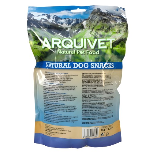 Snacks Twist Con Pato Enrollado 1 Kg. Arquivet - Snack para Perros