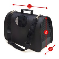 Transportin Negro 43x24x26cm - Elegante y Cómodo