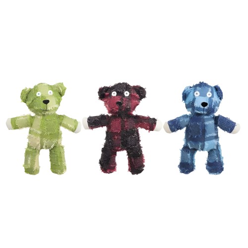 Patchwork Bear Plush Toy for Dogs