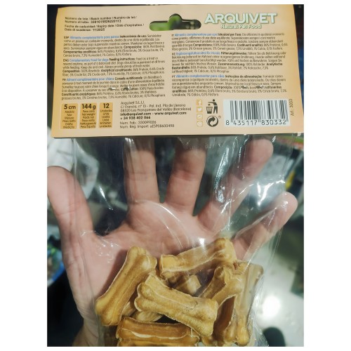 Hueso Prensado Piel 5cm. 12gr./ 12 Uds. para Perros