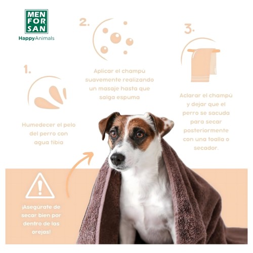 Champú Menforsan Aceite de Argán y Proteínas de Seda para Perros 300ml