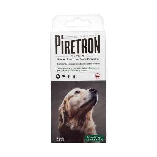 Pipeta Piretron 715 Mg/ml Spot On Perro 2 Ml. 1ud.  Mas De 15 Kg.