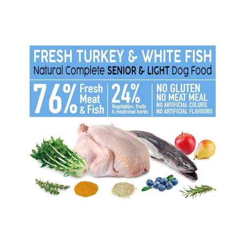 Arquivet Fresh Senior Light Pavo & Pescado Blanco 2,5kg - Comida Saludable para Perros