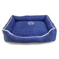 Square Dog Bed Black Stars 70x55x19 cm