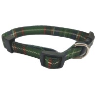 Collar Nylon Escocés Verde 15mm para Perros - 25-35cm de Ribecan
