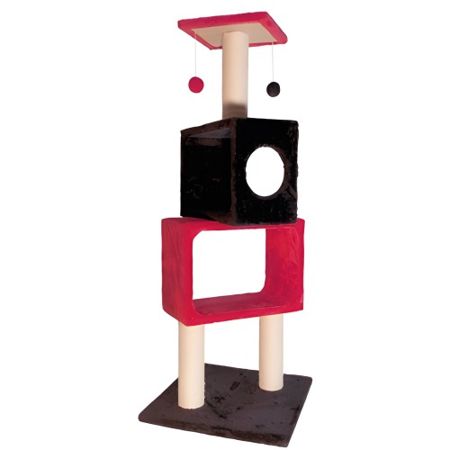 Red and Black Scratching Post 50x50x124cm - Cat Furniture