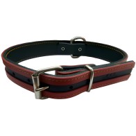 Collar Cuero Marrón y Beige Mabel 40x3cm - Elegante y Duradero