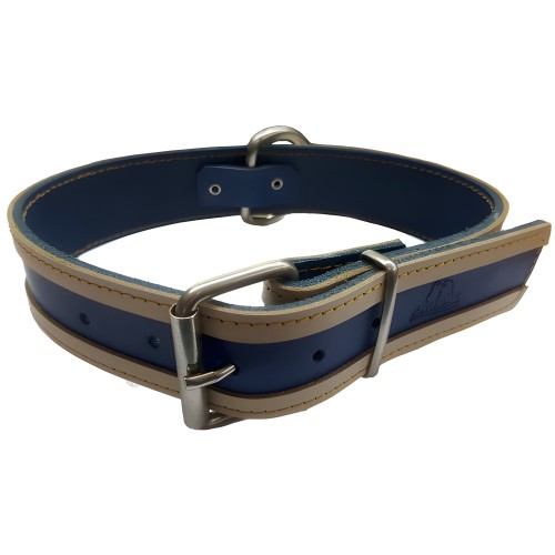 Collar Cuero Via Marrón y Beige 40x3cm