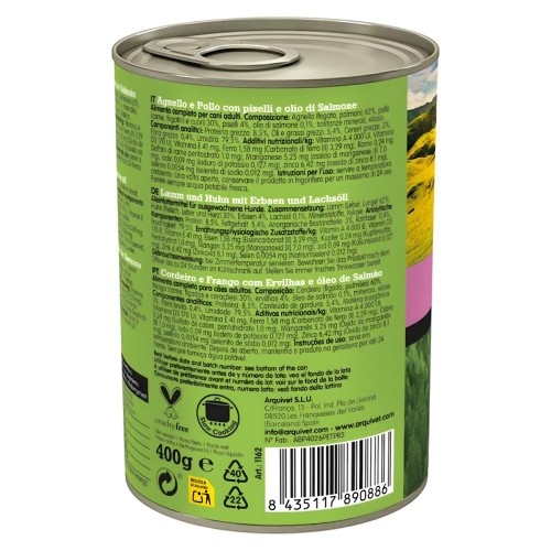 Canned Lamb & Chicken with Peas 400g by Arquivet