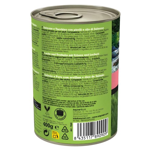 Salmon and Turkey Wet Food with Peas 400g