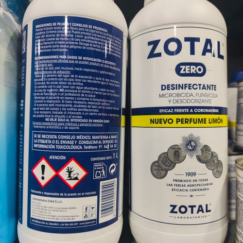 Zotal Zero Limon 250 Ml - Desinfectante Efectivo