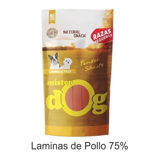 Snack Laminas De Pollo 70 Gr. Mister Dog - Snack Para Perros
