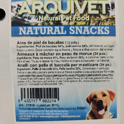 12 Pack Chewable Cod Skin Rings for Dogs