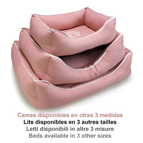 Square Pink Dog Bed - Comfortable Pet Sleeping
