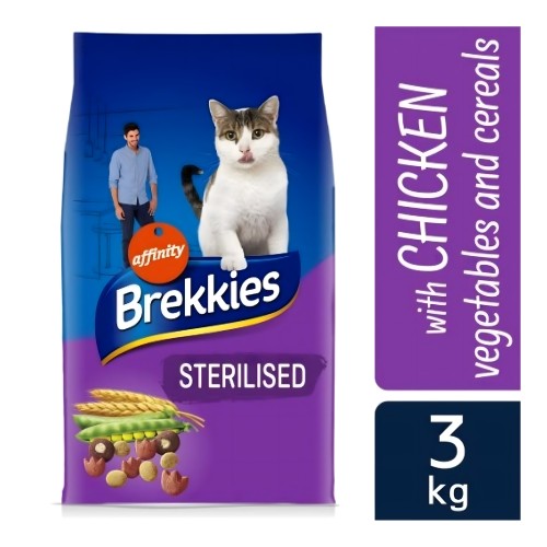 Brekkies Cat Sterilized Chicken 3 Kg - Healthy Nutrition for Cats