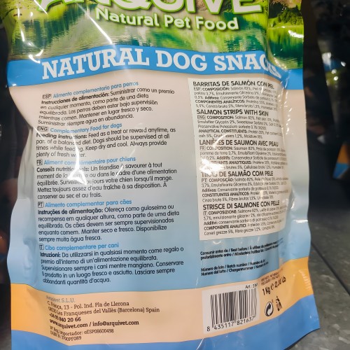 Barritas de Salmón Arquivet 3 kg - Snacks Naturales para Recompensas Saludables