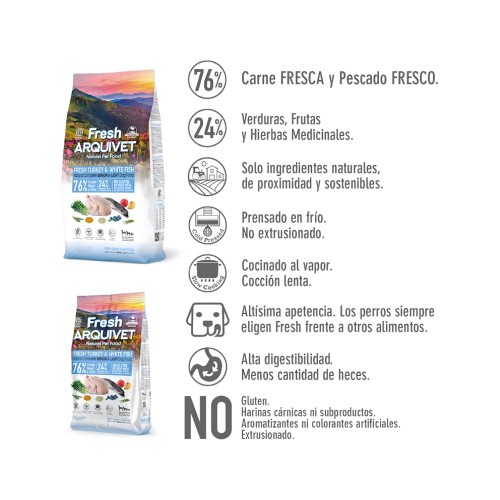 Arquivet Fresh Senior Light Pavo & Pescado Blanco 10kg