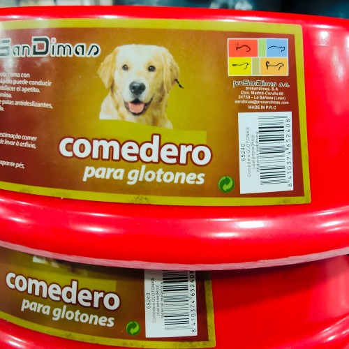 Comedero Glotones San Dimas para Perros - Rojo