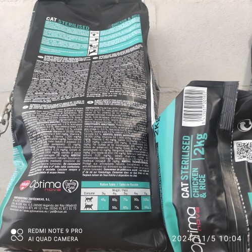 Optima Nova Cat Sterilised 6 Kg.