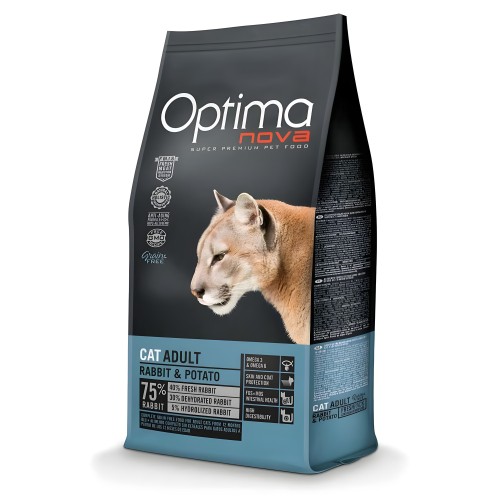 Optima Nova Gato Adulto Conejo y Patata 8kg - 75% Carne de Conejo
