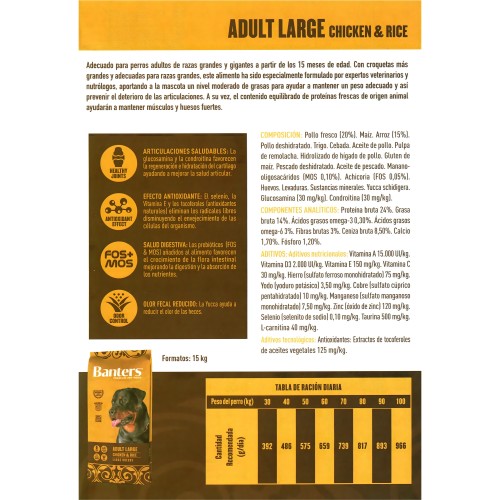 Banters Dog Adult Large Breed 15 Kg