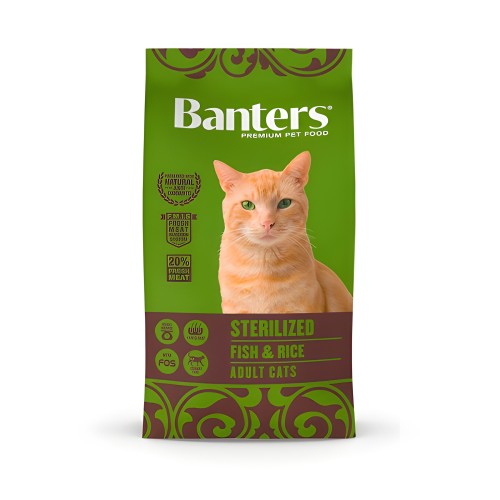 Banters Cat Sterilized Fish & Rice 8 Kg - Complete Cat Food