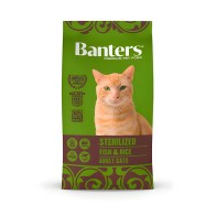 Banters Cat Sterilised Pescado y Arroz 8 Kg - Ideal para Gatos Adultos