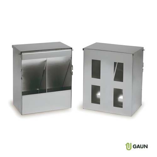 Gaun Double Feeder with Lid and Window