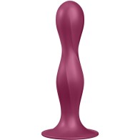 Satisfyer - Double Ball-R Dildo Silicone Burgundy - Versatile Pleasure