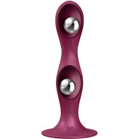 Satisfyer - Double Ball-R Dildo Silicone Burgundy - Versatile Pleasure