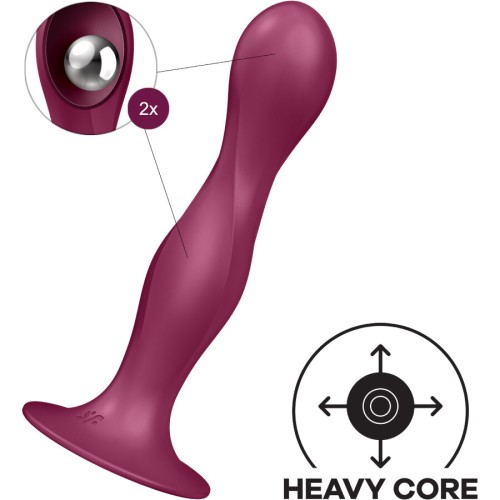 Satisfyer - Double Ball-R Dildo Silicone Burgundy - Versatile Pleasure